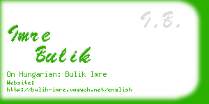 imre bulik business card